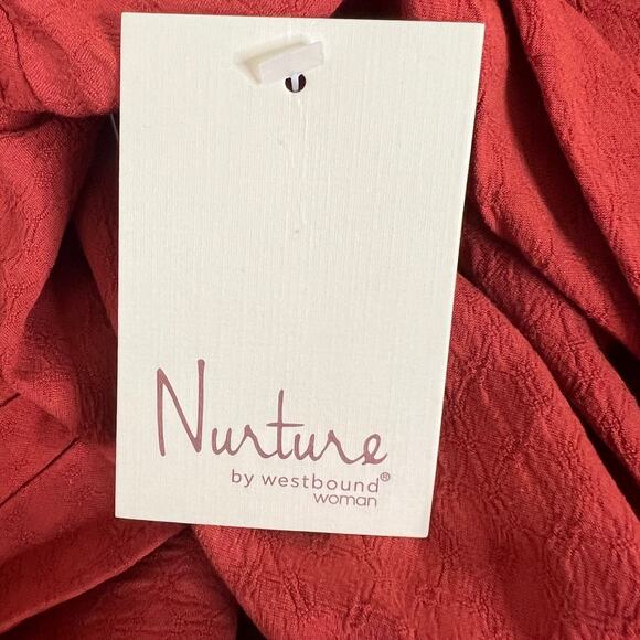 Nurture by Westbound Womens Tunic 3X Burnt Orange Embroidered Peasant Blouse - Picture 8 of 9